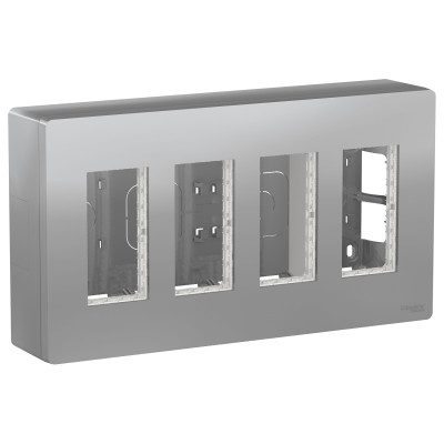 Блок unica system+ открытая вставка 4х2 алюминий NU124430