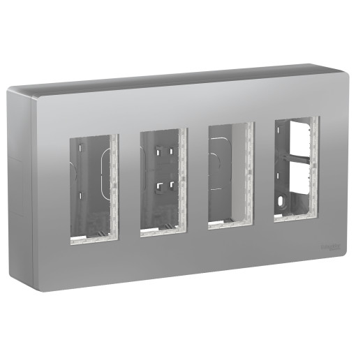 Блок unica system+ відкрита вставка 4х2 алюміній NU124430