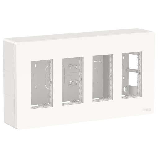 Блок unica system+ відкрита вставка 4х2 білий NU124418