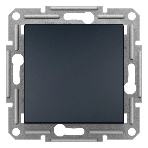 Кнопковий вимикач, самозажимний, ASFORA антрацит EPH0700171