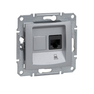 Комп`ютерна розетка RJ45 STP категорія 6 SEDNA алюміній SDN4900160