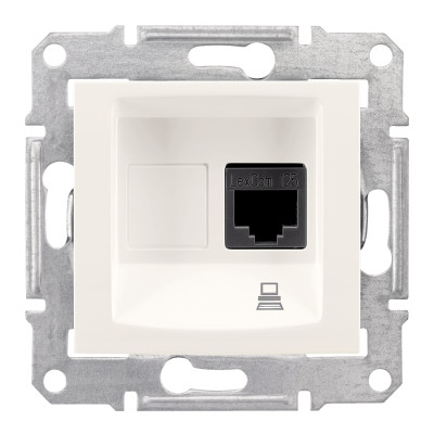 Комп`ютерна розетка RJ45 UTP категорія 5e SEDNA слонова кістка SDN4300123
