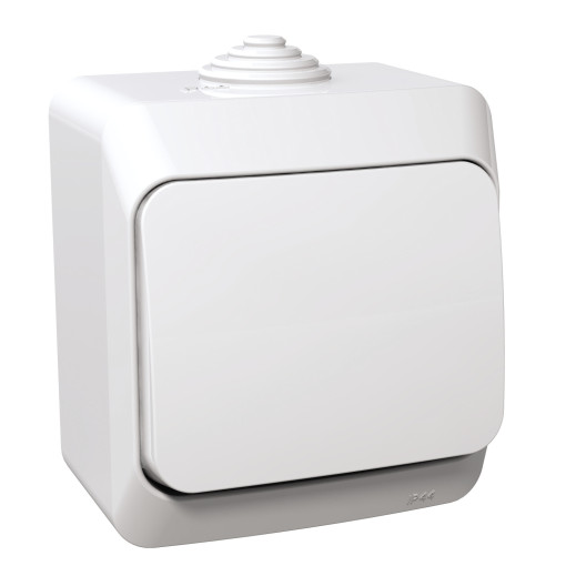 Переключатель накладний 1-клавишный Schneider Electric Cedar Plus, IP44, белый WDE000560