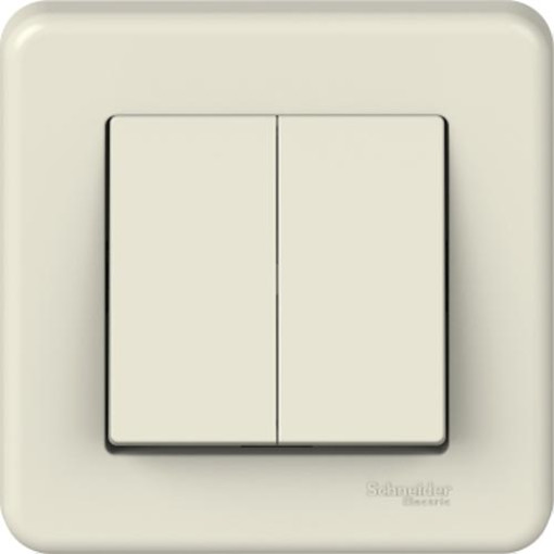 Перемикачкач двухклавишный кремовый LEONA LNA0600323