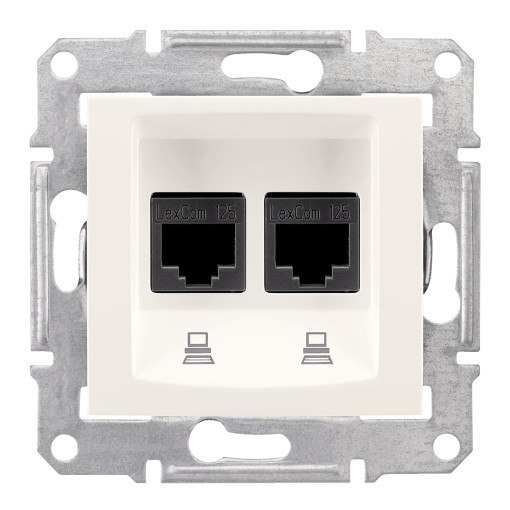 Двойная Компьютерная розетка RJ45 STP категория 6 SEDNA слоновая кость SDN5000123