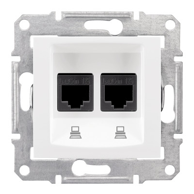 Двойная Компьютерная розетка RJ45 UTP категория 6 SEDNA белый SDN4800121