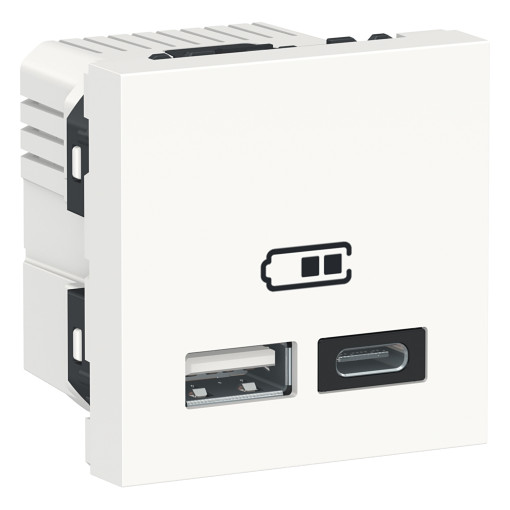 Подвійна USB розетка A+C білий NU301818