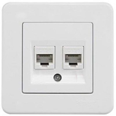 Розетка компьютерная двойная белая 5e LEONA LNA4400121 Розетка компьютерная двойная белая 5e LEONA LNA4400121