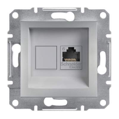 Розетка комп`ютерна RJ45 UTP КАТ.6 ASFORA алюміній EPH4700161