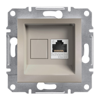 Розетка комп`ютерна RJ45 UTP КАТ.6 ASFORA бронза EPH4700169
