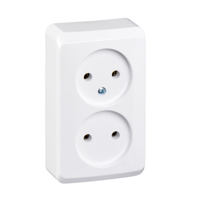 Розетка двойная без заземления и шторок Schneider Electric Prima, белый WDE001040 Розетка двойная без заземления и шторок Schneider Electric Prima, белый WDE001040