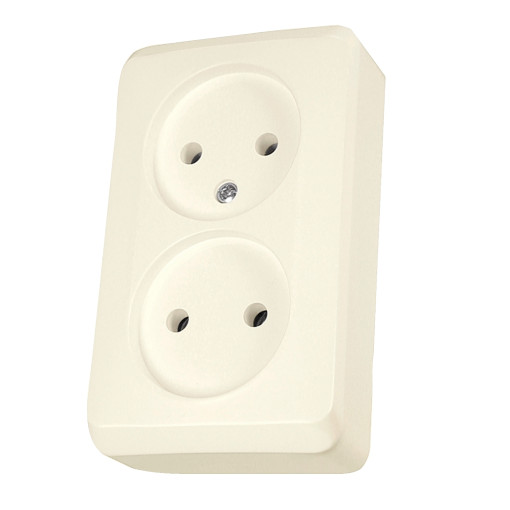 Розетка двойная без заземления и шторок Schneider Electric Prima, слоновая кость WDE001140