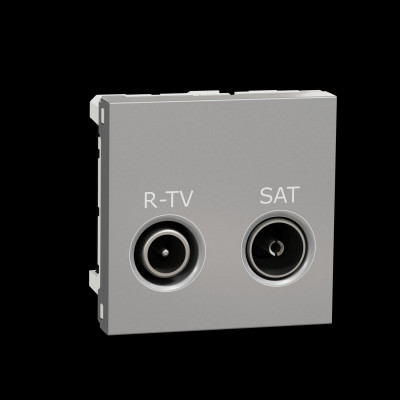 Розетка R-TV SAT оконечная, 2 модуля алюминий NU345530