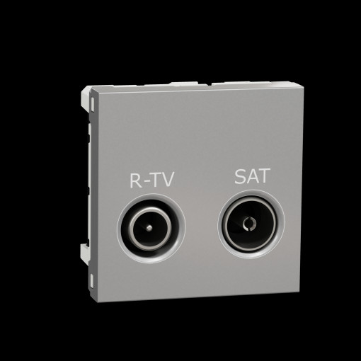 Розетка R-TV SAT оконечная, 2 модуля алюминий NU345530