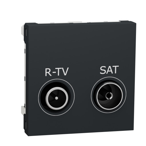 Розетка R-TV SAT одинарная, 2 модуля антрацит NU345454