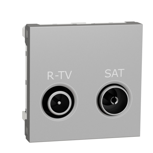Розетка R-TV SAT проходная,  2 модуля алюминий NU345630