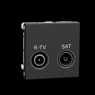 Розетка R-TV SAT проходная,  2 модуля антрацит NU345654