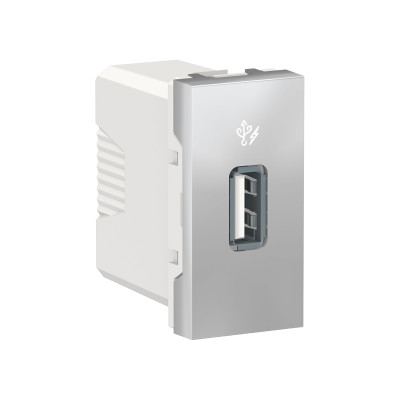 Розетка USB 1 модуль алюминий NU342830