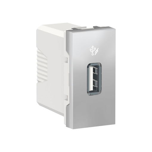 Розетка USB 1 модуль алюминий NU342830