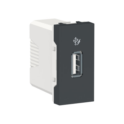 Розетка USB 1 модуль антрацит NU342854