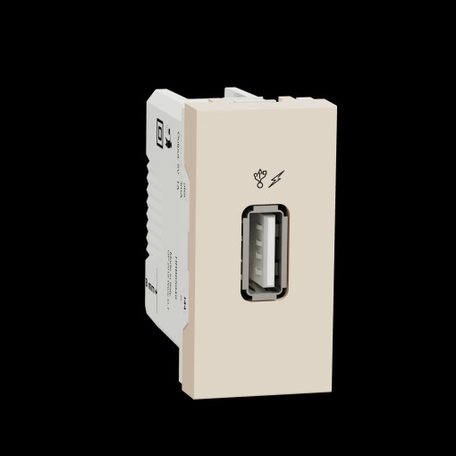 Розетка USB інформаційна 1 модуль бежевая Unica New NU342844