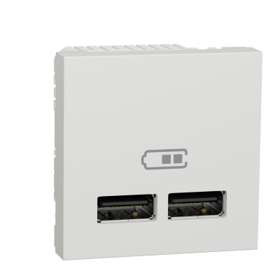Розетка USB двойная 2.1А 2 модуля белый NU341818