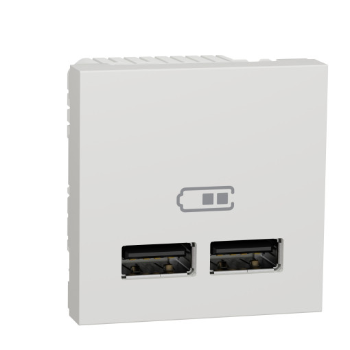 Розетка USB двойная 2.1А 2 модуля белый NU341818