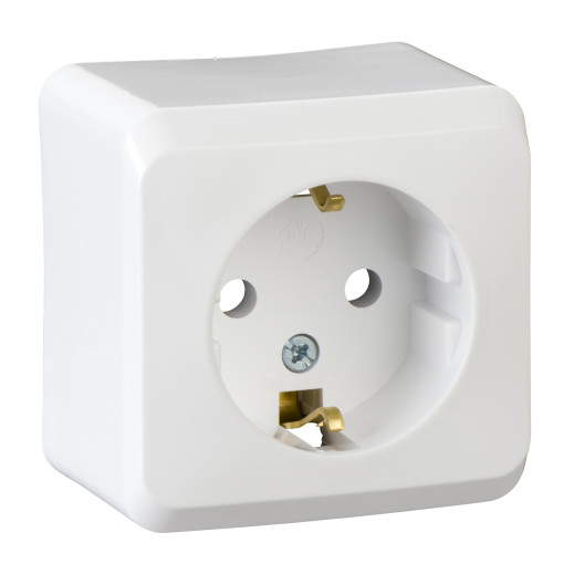 Розетка з заземлення со шторками Schneider Electric Prima, белый WDE001080