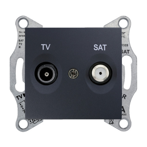 TV/SAT розетка проходная графит SDN3401970