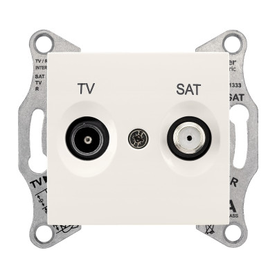 TV/SAT розетка проходная SEDNA слоновая кость SDN3401223