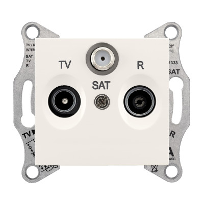 TV/R/SAT розетка проходная SEDNA слоновая кость SDN3501223