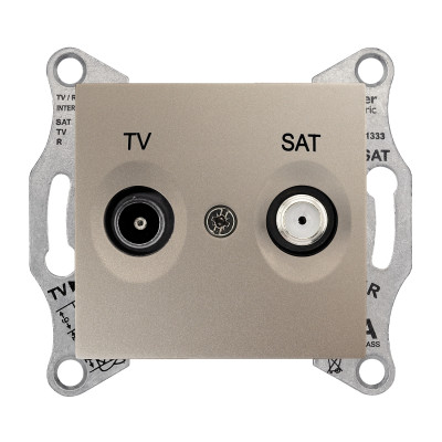 TV/SAT розетка проходная SEDNA титан SDN3401268