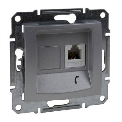 Телефонная розетка RJ11 SEDNA алюминий SDN4101160