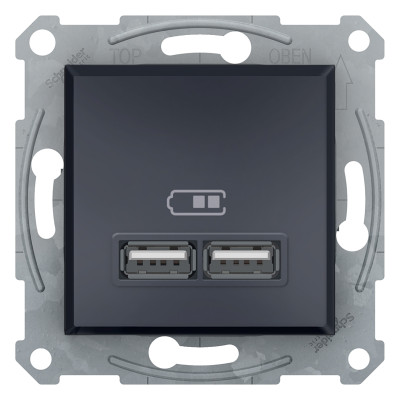 USB розетка 2,1A антрацит ASFORA EPH2700271