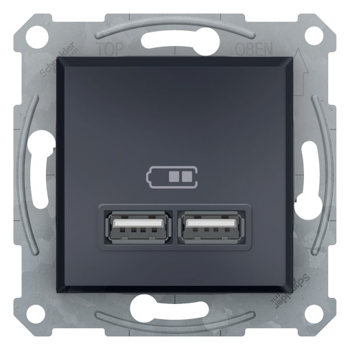 USB розетка 2,1A антрацит ASFORA EPH2700271