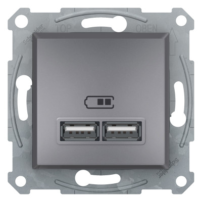 USB розетка 2,1A сталь ASFORA EPH2700262