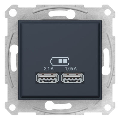 USB розетка SEDNA 2,1A графит SDN2710270