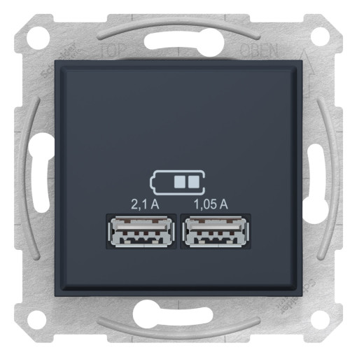 USB розетка SEDNA 2,1A графит SDN2710270