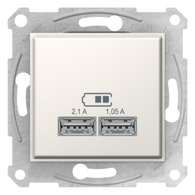 USB розетка SEDNA 2,1A слоновая кость SDN2710223