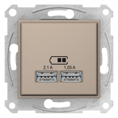 USB розетка SEDNA 2,1A титан SDN2710268