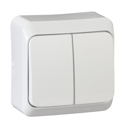 Выключатель 2-клавишный Schneider Electric Prima, белый WDE001050