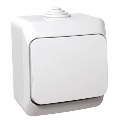 Выключатель накладний 1-клавишный Schneider Electric Cedar Plus, IP44, белый WDE000510