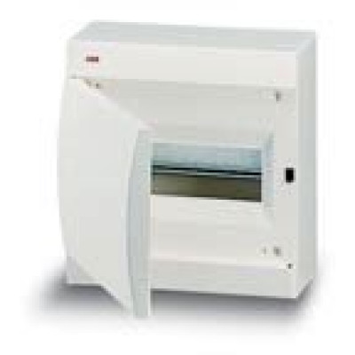 Бокс настінний ABB Unibox на 8 модулів, колір білий з білими дверцятами IP40