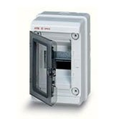 Щиток влагозащищенный ABB EUROPA настенный IP65 / 4 модуля, цвет серый с дымчатой дверцей