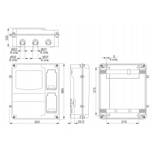 Корпус пластиковий ЩУРн-П 3/6 IP66 PC LIGHT IEK