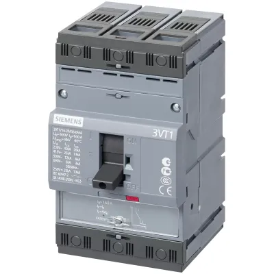 Вимикач 3VT1 стандартна відключаюча здатність Icu=25kA, 415V AC 3-полюсний Siemens 3VT1702-2DC36-0AA0