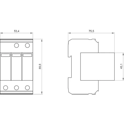 Разрядник молниезащиты тип 1, UN 240/400V, UC 335V A.C., PLUGGABLE PROTECTION MODULES, 3+0 CIRCUIT (TN-C), WIDTH 54MM