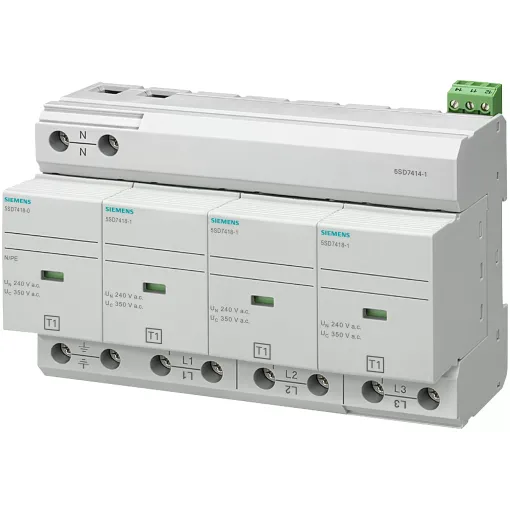 Разрядник молниезащиты тип 1 REQUIREMENT категория B, UC 350V PLUG-IN PROTECTION BLOCKS 4-полюса, 3+1 CIRCUIT для TN-S AND TT-SYSTEMS W. REMOTE DISPLAY