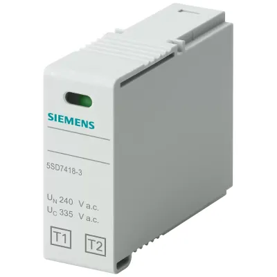 Втычной модуль T1/T2, L-N NOMINAL VOLTAGE UN 240V A.C. UC 335V A.C., IIMP 12,5KA, ONLY FOR 5SD7413-2 (3) AND 5SD7414-2 (3) Siemens 5SD7418-3