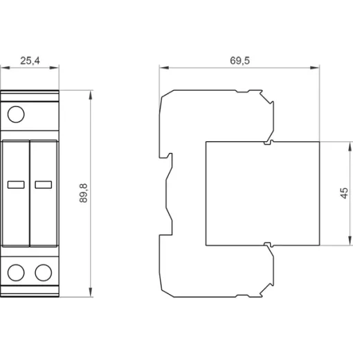 Обмежувачі перенапруги тип 2 REQUIREMENT категорія C, UC 350V PLUG-IN PROTECTION BLOCKS 2пол., 1 + 1 CIRCUIT для TN-S AND TT SYSTEMS NARROW DESIGN